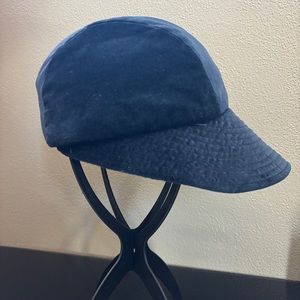 VTG 60s 70s Pappagallo Gatsby Bakerboy Cap Womens Dark Blue Velvet Velour Hat